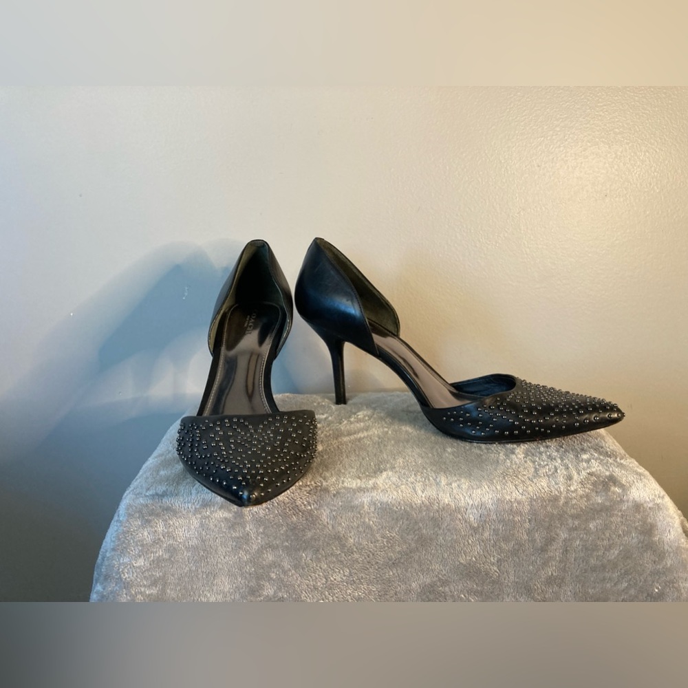 Coach D’Orsay Black Studded Pumps 
10 B Sexy Heels 
Designer Romantic Classic